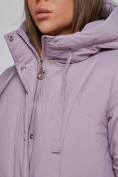 Купить Зимняя женская куртка молодежная с капюшоном розового цвета 586821R, фото 14