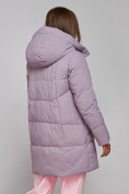 Купить Зимняя женская куртка молодежная с капюшоном розового цвета 586821R, фото 8
