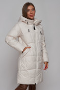 Купить Пальто утепленное молодежное зимнее женское бежевого цвета 586826B, фото 10