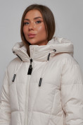 Купить Пальто утепленное молодежное зимнее женское бежевого цвета 586826B, фото 18