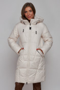Купить Пальто утепленное молодежное зимнее женское бежевого цвета 586826B, фото 22