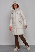Купить Пальто утепленное молодежное зимнее женское бежевого цвета 586826B, фото 6