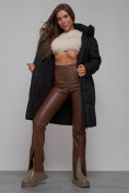 Купить Пальто утепленное молодежное зимнее женское черного цвета 586826Ch, фото 18