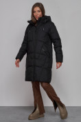 Купить Пальто утепленное молодежное зимнее женское черного цвета 586826Ch, фото 2