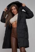 Купить Пальто утепленное молодежное зимнее женское черного цвета 586826Ch, фото 24