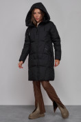 Купить Пальто утепленное молодежное зимнее женское черного цвета 586826Ch, фото 6