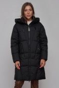 Купить Пальто утепленное молодежное зимнее женское черного цвета 586826Ch, фото 8
