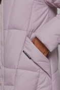 Купить Пальто утепленное молодежное зимнее женское фиолетового цвета 586826F, фото 10