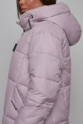 Купить Пальто утепленное молодежное зимнее женское фиолетового цвета 586826F, фото 13