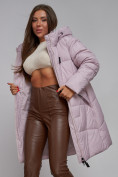 Купить Пальто утепленное молодежное зимнее женское фиолетового цвета 586826F, фото 16