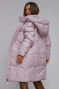 Купить Пальто утепленное молодежное зимнее женское фиолетового цвета 586826F, фото 17
