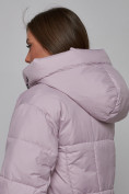 Купить Пальто утепленное молодежное зимнее женское фиолетового цвета 586826F, фото 18