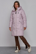 Купить Пальто утепленное молодежное зимнее женское фиолетового цвета 586826F, фото 2