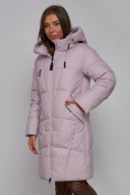 Купить Пальто утепленное молодежное зимнее женское фиолетового цвета 586826F, фото 8