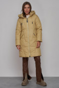Купить Пальто утепленное молодежное зимнее женское горчичного цвета 586826G