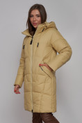 Купить Пальто утепленное молодежное зимнее женское горчичного цвета 586826G, фото 10
