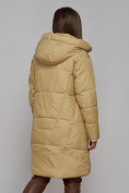 Купить Пальто утепленное молодежное зимнее женское горчичного цвета 586826G, фото 11