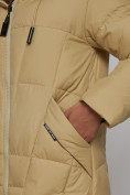 Купить Пальто утепленное молодежное зимнее женское горчичного цвета 586826G, фото 12