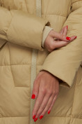 Купить Пальто утепленное молодежное зимнее женское горчичного цвета 586826G, фото 14