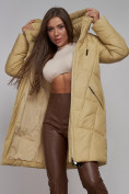 Купить Пальто утепленное молодежное зимнее женское горчичного цвета 586826G, фото 17
