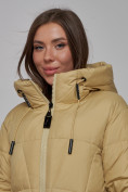 Купить Пальто утепленное молодежное зимнее женское горчичного цвета 586826G, фото 18