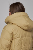 Купить Пальто утепленное молодежное зимнее женское горчичного цвета 586826G, фото 19