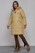 Купить Пальто утепленное молодежное зимнее женское горчичного цвета 586826G, фото 2