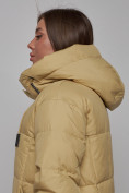 Купить Пальто утепленное молодежное зимнее женское горчичного цвета 586826G, фото 20