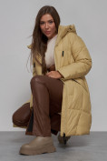 Купить Пальто утепленное молодежное зимнее женское горчичного цвета 586826G, фото 22