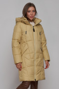 Купить Пальто утепленное молодежное зимнее женское горчичного цвета 586826G, фото 3