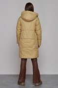 Купить Пальто утепленное молодежное зимнее женское горчичного цвета 586826G, фото 4