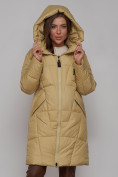 Купить Пальто утепленное молодежное зимнее женское горчичного цвета 586826G, фото 5