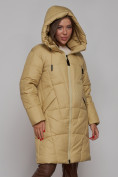 Купить Пальто утепленное молодежное зимнее женское горчичного цвета 586826G, фото 7
