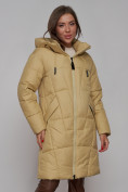 Купить Пальто утепленное молодежное зимнее женское горчичного цвета 586826G, фото 9
