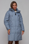 Купить Пальто утепленное молодежное зимнее женское голубого цвета 586826Gl, фото 10