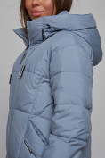 Купить Пальто утепленное молодежное зимнее женское голубого цвета 586826Gl, фото 13