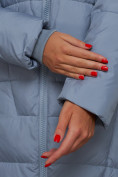 Купить Пальто утепленное молодежное зимнее женское голубого цвета 586826Gl, фото 14