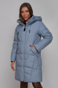 Купить Пальто утепленное молодежное зимнее женское голубого цвета 586826Gl, фото 19