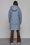 Купить Пальто утепленное молодежное зимнее женское голубого цвета 586826Gl, фото 4