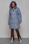 Купить Пальто утепленное молодежное зимнее женское голубого цвета 586826Gl, фото 7