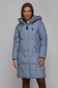 Купить Пальто утепленное молодежное зимнее женское голубого цвета 586826Gl, фото 9