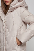 Купить Пальто утепленное молодежное зимнее женское бежевого цвета 586828B, фото 10