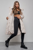 Купить Пальто утепленное молодежное зимнее женское бежевого цвета 586828B, фото 12