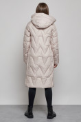 Купить Пальто утепленное молодежное зимнее женское бежевого цвета 586828B, фото 4