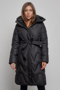 Купить Пальто утепленное молодежное зимнее женское черного цвета 586828Ch, фото 8