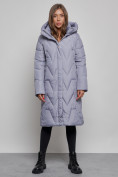 Купить Пальто утепленное молодежное зимнее женское голубого цвета 586828Gl