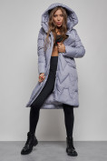 Купить Пальто утепленное молодежное зимнее женское голубого цвета 586828Gl, фото 12