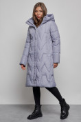 Купить Пальто утепленное молодежное зимнее женское голубого цвета 586828Gl, фото 3