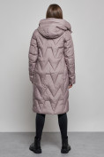 Купить Пальто утепленное молодежное зимнее женское коричневого цвета 586828K, фото 4