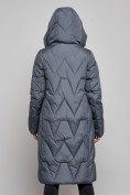 Купить Пальто утепленное молодежное зимнее женское темно-синего цвета 586828TS, фото 10